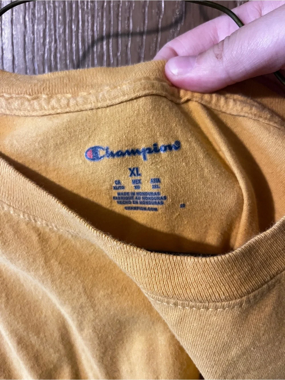 Mens XL Yellow Champion Tee - Picture 4 of 5